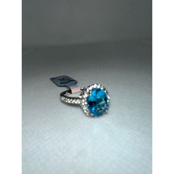 Statement LG 2.6 Ct Topaz and Sapphire Ring - Picture 7 of 7